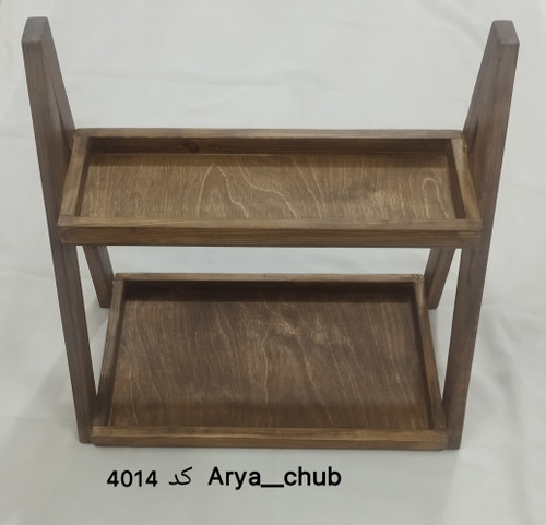 استند ادویه چوبی دو طبقه مدل 4014 آریا چوب