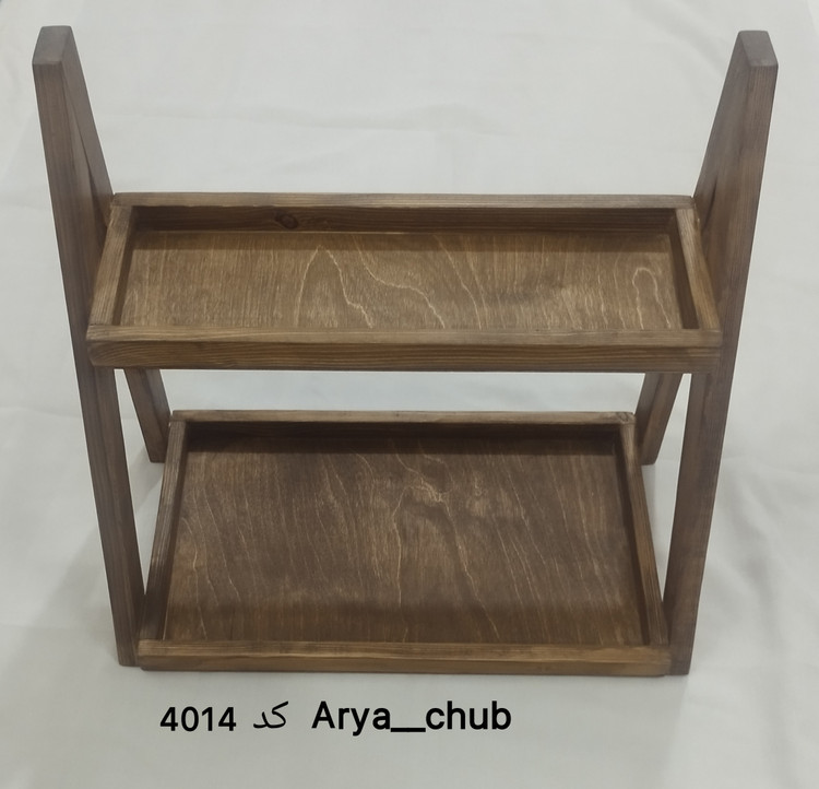 استند ادویه چوبی دو طبقه مدل 4014 آریا چوب