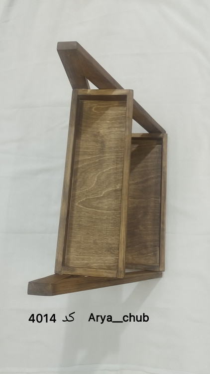 استند ادویه آشپزخانه چوبی دو طبقه مدل 4014