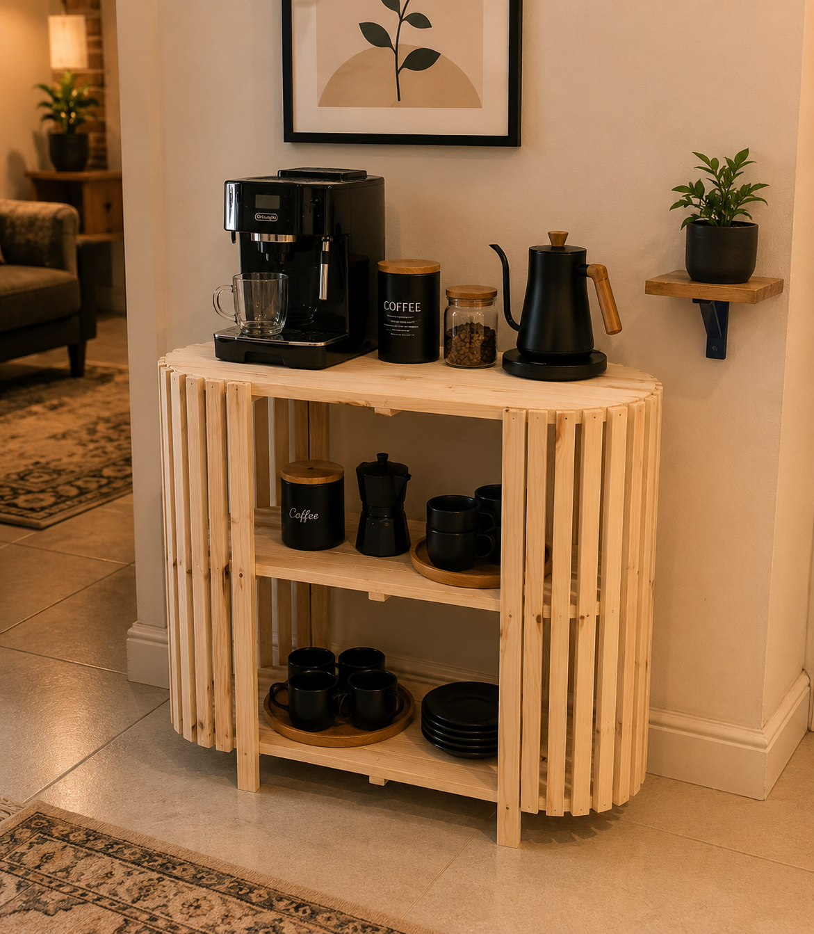 میز کنسول کافی بار چوبی مدل 9035